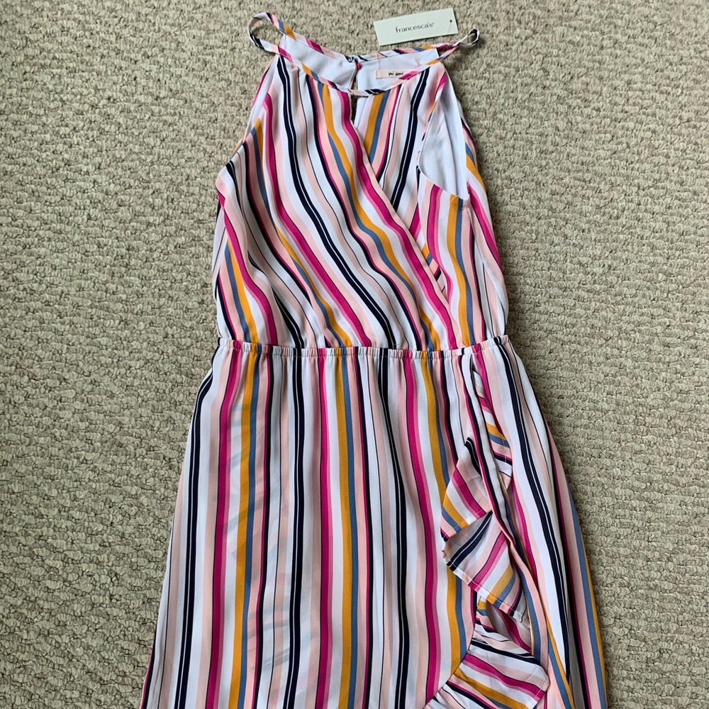 Brand new, with tags from Francesca’s in size XS. Pretty striped aline dress